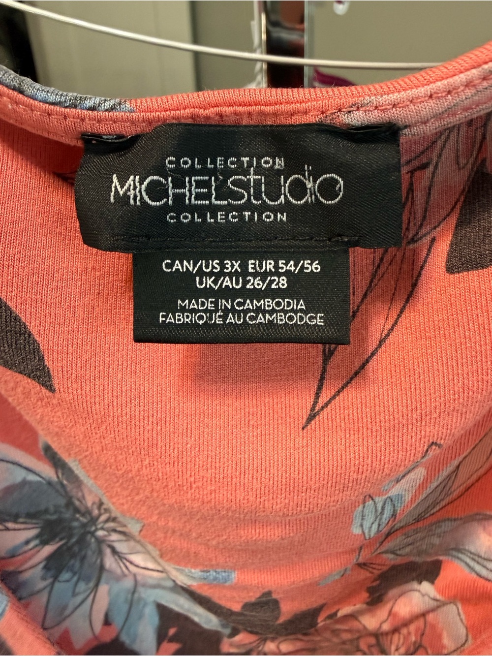 Michel Studio Coral Floral V-Neck Twist-Front Midi Dress – 3X - Picture 2 of 6